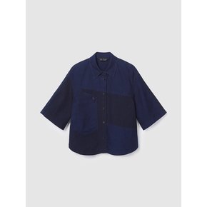 패널 데님 블라우스 네이비 AW2505453