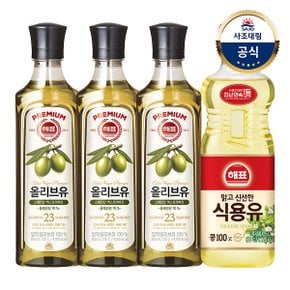 [사조대림] 해표 올리브유500ml x3병 +콩기름500ml