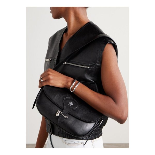 베케트 장식 글로스 텍스처 가죽 숄더 백 블랙 46376663162830419