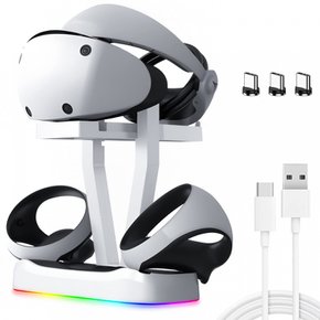 AOSKYKA For PS VR2 Playstation VR2 LED VR RGB TYPE-C 충전 스탠드 컨트롤러 대응 충전대