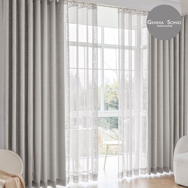 비즈 암막커튼+코디커튼 풀세트 슈퍼특대형