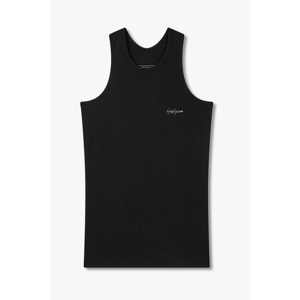[Y-3 KURO] 스티치 로고 슬리브리스 탑 6625320700000