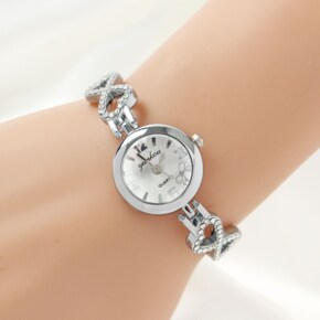 [비쥬홀릭] 트윈리본 여성 손목시계 실버 메탈 패션시계