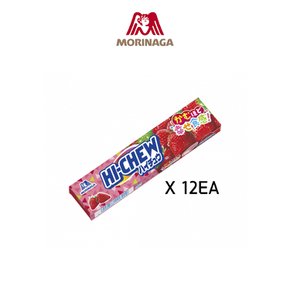 일본 모리나가 제과 하이츄 HI CHEW 하이츄 딸기맛 12알입 X 12개 세트