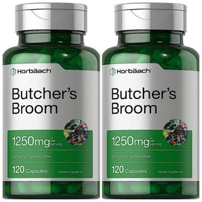 호바흐 부쳐스브룸 Butchers Broom 1250mg 120캡슐 x2