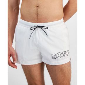 BOSS 맨즈 Mooneye Outlined 로고 Drawstring 3인치 Swim Trunks - 화이트 15481098 41