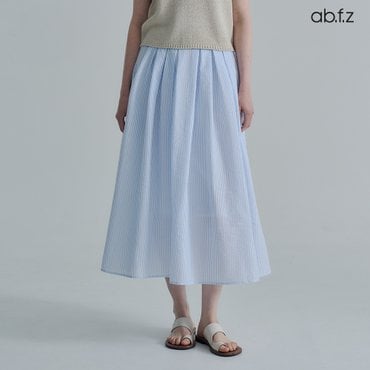 ab.f.z [ab.f.z/신상] 시어서커 스트라이프 뒷밴딩 핀턱 플레어 스커트  (AFZ5MS44A)