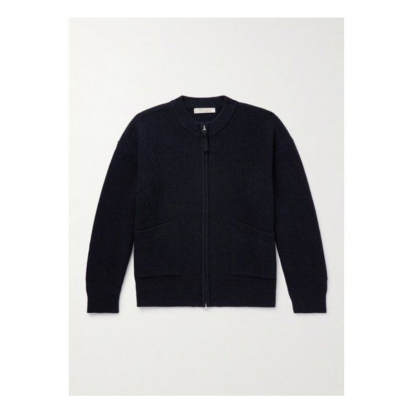 프리즘웍스 덱 골지 울 혼방 집업 가디건 블루 1647597344065591