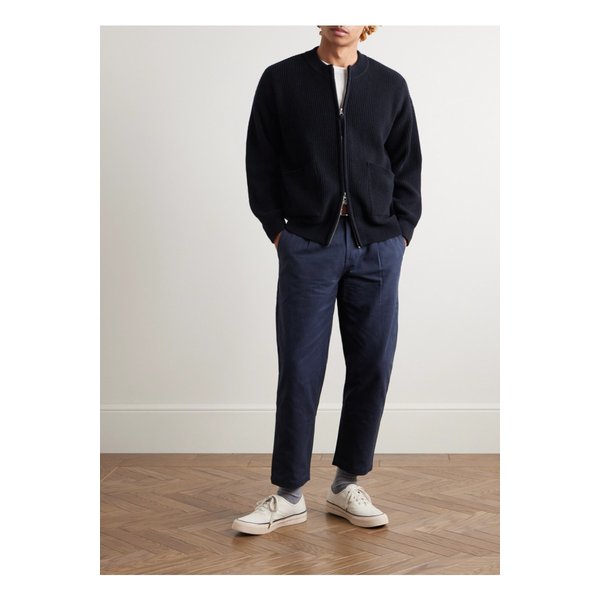 프리즘웍스 덱 골지 울 혼방 집업 가디건 블루 1647597344065591