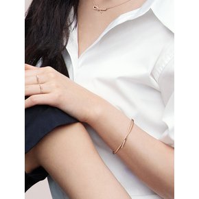 Love Knot 14K 큐빅 뱅글팔찌 SA24C25T