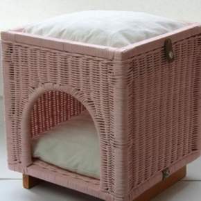 고양이 하우스 숨숨집 타워 침대 방석 놀이터 핑크