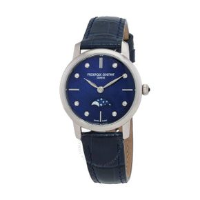 4665878 Frederique Constant Slimline Moonphase Quartz Diamond Blue Dial Ladies Watch