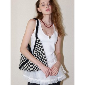 Fruits Fur Handmade Crochet Patch Shoulder Bag _ Cookies and Cream