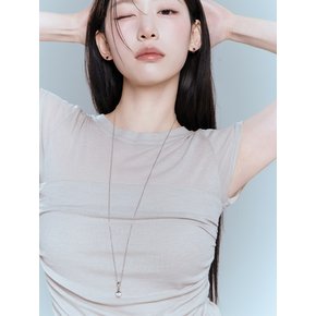 크리스탈 드롭 롱목걸이