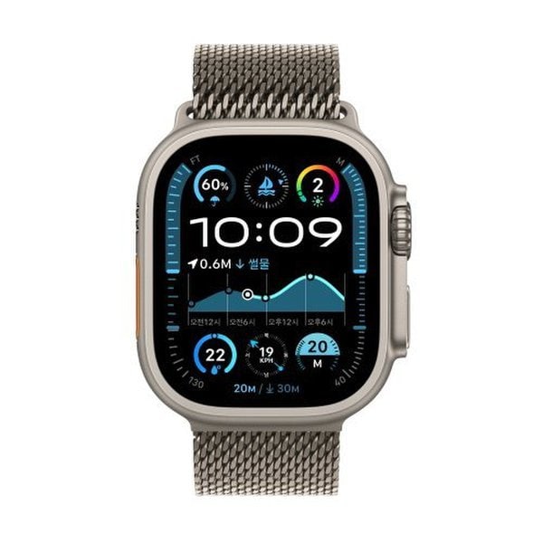 워치 울트라 2 셀룰러 49mm 내추럴 티타늄 케이스, 밀레니즈 루프 (L) MX5T3KH/A
