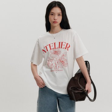 룩캐스트 하퍼 플라워 프린트 티셔츠 / HARPER FLOWER PRINT T-SHIRT_4colors