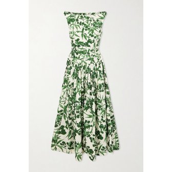 CARA CARA 카라 카라 조라 플리츠 플로럴 프린트 코튼 포플린 맥시 원피스 46376663163048978