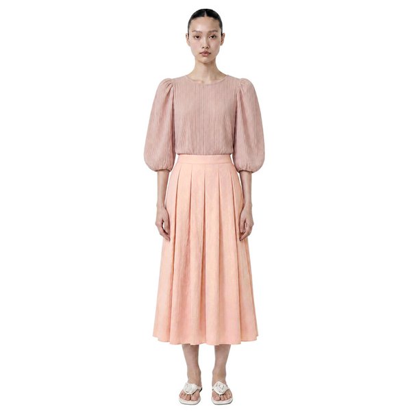 Tuk Banding Flare Skirt_Black/Pink