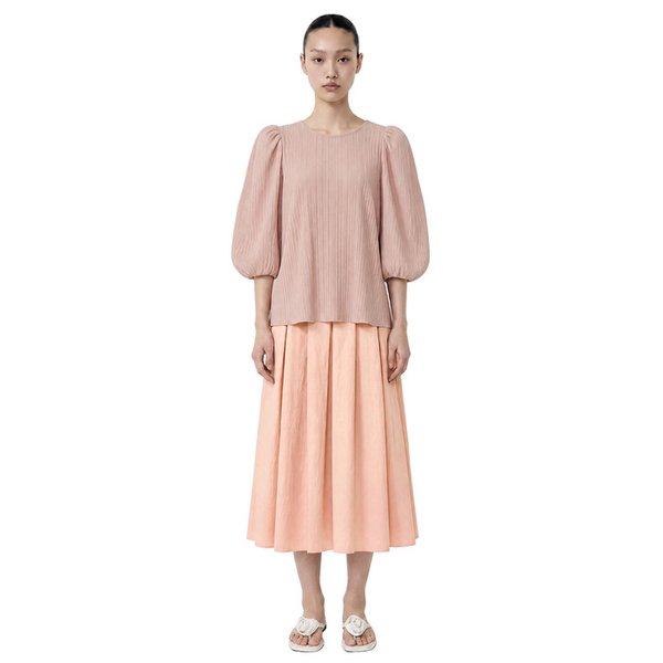 Tuk Banding Flare Skirt_Black/Pink