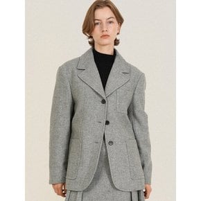 VERONIKA THREE BUTTON WOOL BLAZER JACKET_GR