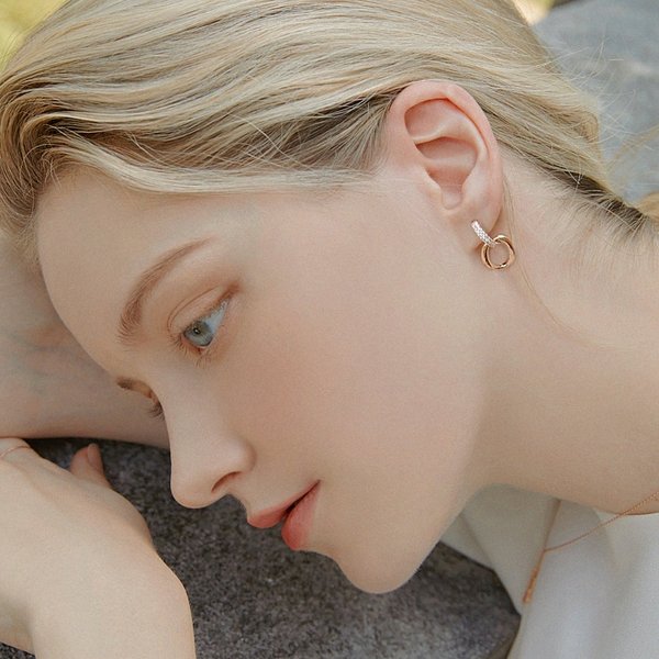 14k G.F 블망 원터치 링 귀걸이 EA1860