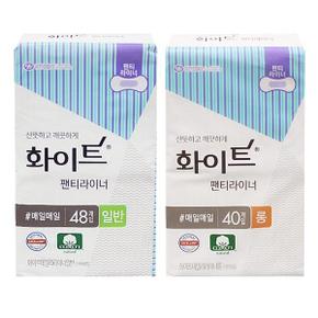 화이트생리대 생리대 유한킴벌리 화이트 일반48p/롱40p 화이트