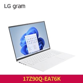 LG전자 2022 그램 12세대 17Z90Q-EA76K/인텔 i7/램16GB/RTX 2050/SSD 512GB/WIN11 탑재