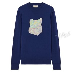 [품절임박할인]메종키츠네 폭스헤드 프린트 풀오버 니트 EU00555KT1034 MAISON KITSUNE FOX HEAD PRINT PULLOVER