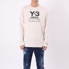 로고 남성 긴팔 티셔츠 FJ0407 에크루 Stacked Logo LS Tee