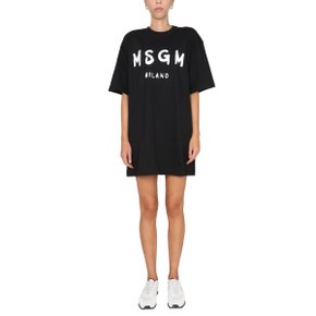 엠에스지엠 BRUSHED LOGO DRESS Womens Dress 2000MDA510_20000299 BLACK