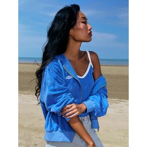 Terry Raglan Hooded Zip Up_Blue