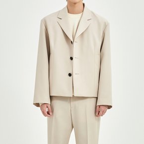 남성 3버튼 테일러 카라 싱글자켓 L BEIGE