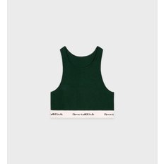 공식온라인 Serif Logo Ribbed Cropped Tank 여성용크롭 탱크 ,브라탑 SRB4TP012GN