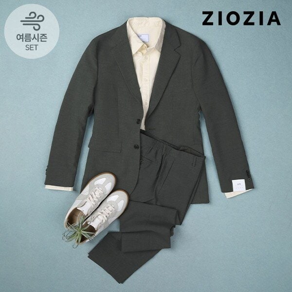 [지오지아] 멜란지카키 네추럴 스트레치 셋업수트 (AAD2KG1601_AAD2PP1601_GKH)