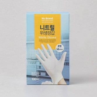  no brand 니트릴 위생장갑100매(중/WH)X5개