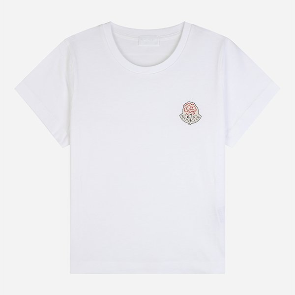 [시흥점] [몽클레어]5F 8C00023 89AJS 00A 여성 로고 코튼 반팔 티셔츠 화이트