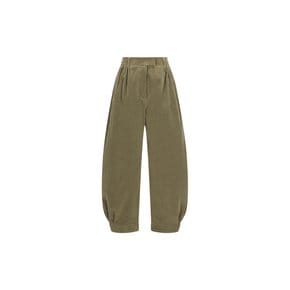 아모멘토 26FW Velvet Shirring Pants, Khaki