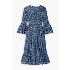 Laura Ashley Waverly ruffled floral-print cotton-poplin midi dress 블루 1647597347018850