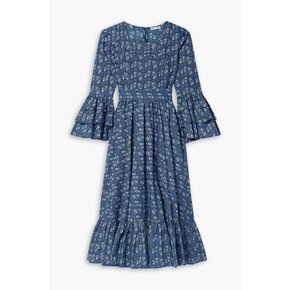 Laura Ashley Waverly ruffled floral-print cotton-poplin midi dress 블루 1647597347018850