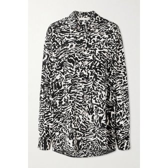 울라존슨 소렌 지브라 프린트 실크 크레이프 드 신 셔츠 46376663162988165