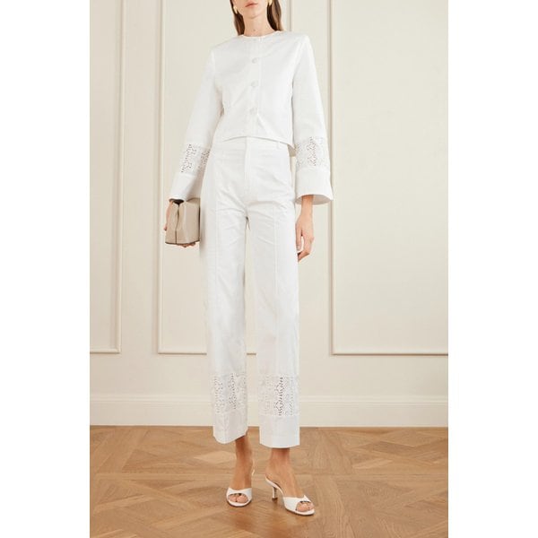 데스트리 루비 브로데 앙글레즈 트리밍 코튼 포플린 재킷 46376663162974670