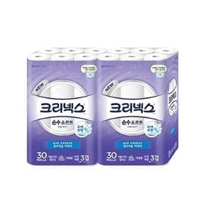 크리넥스 3겹 순수소프트 27Mx30롤x2팩