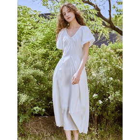 Shirring volume sleeve one-piece (2color)