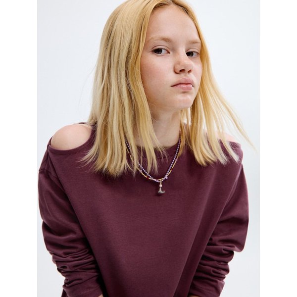 KIDS 티셔츠 CUTOUT Dark Red 17004430