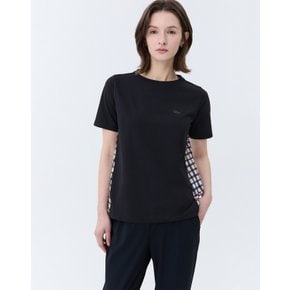 [25SS] [스테디셀러] 멜란지 체크 백 반팔티셔츠 (BLACK) WNTS5B905BK