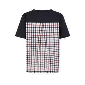 [25SS] [스테디셀러] 멜란지 체크 백 반팔티셔츠 (BLACK) WNTS5B905BK