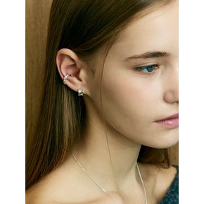 [진주귀걸이 2종 증정] Volume wave hoop earring
