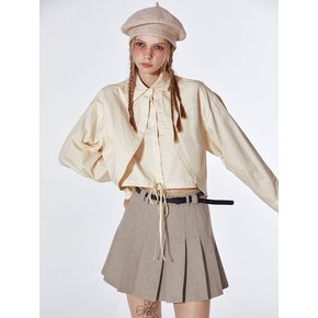 Waist String Layered Shirt (CREAM)