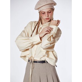 Waist String Layered Shirt (CREAM)