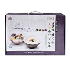 김수미 국산 떡국 설 선물세트 일반500g+오색500g 떡국떡 국내산쌀